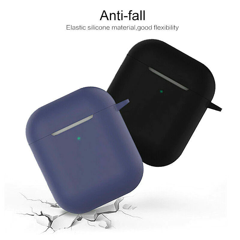 For Apple Airpods Case 1 2 Silicone Protector Shockproof Full Cover + Keychain