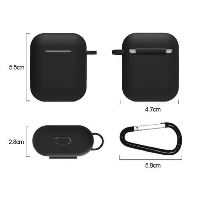 For Apple Airpods Case 1 2 Silicone Protector Shockproof Full Cover + Keychain