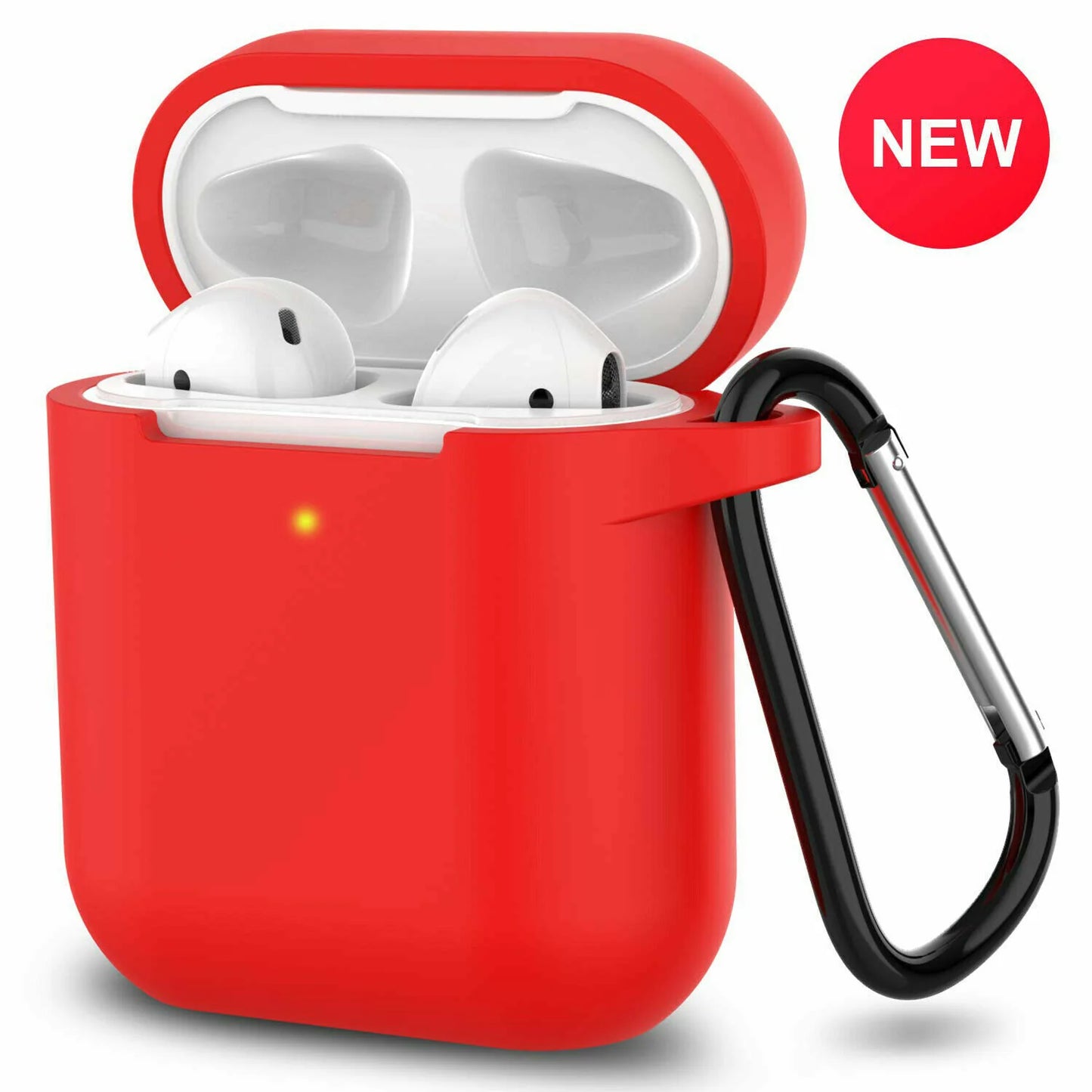 For Apple Airpods Case 1 2 Silicone Protector Shockproof Full Cover + Keychain