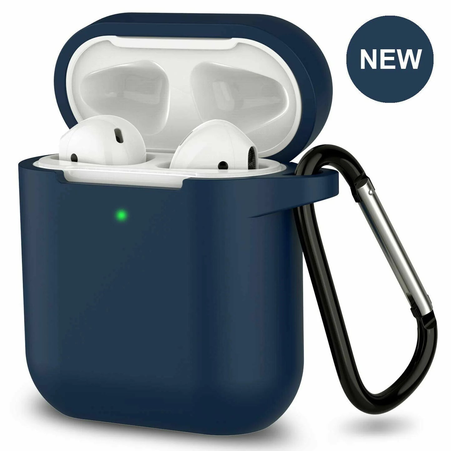 For Apple Airpods Case 1 2 Silicone Protector Shockproof Full Cover + Keychain
