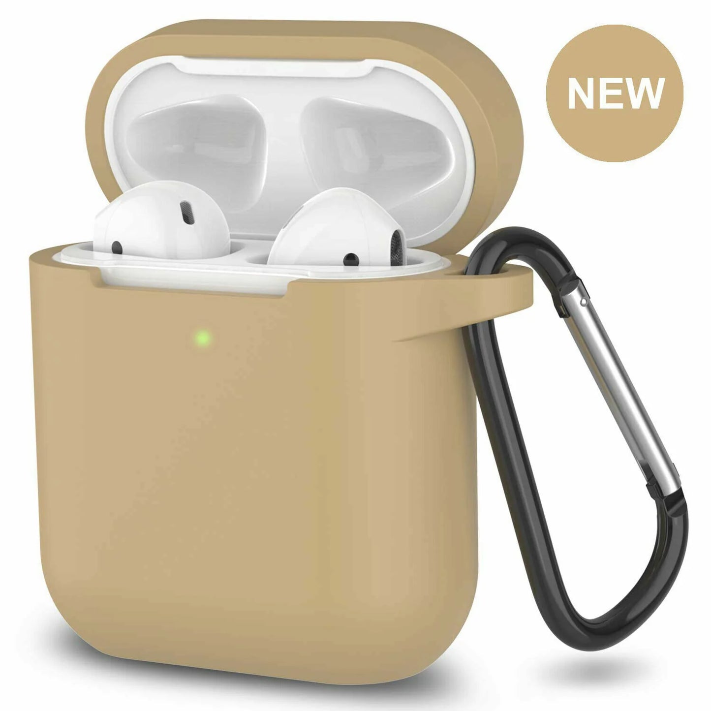 For Apple Airpods Case 1 2 Silicone Protector Shockproof Full Cover + Keychain